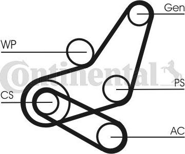 CONTINENTAL 6PK1059 ELAST T2 - PASEK WIELOROWKOWY 6PK1059T2