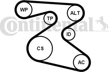 CONTINENTAL 6PK1873K1 - ZESTAW PASKA WIELOROWK. VW 1.2 SEAT-SKODA