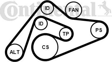 CONTINENTAL 6PK2404K1 - ZESTAW PASKA WIELOROWK. VW 2.5TDI AUDI-SKODA