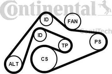 CONTINENTAL 6PK2404K1 - ZESTAW PASKA WIELOROWK. VW 2.5TDI AUDI-SKODA