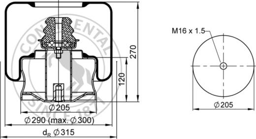 Contitech AIR Spring 946 N P03 - Miech zawieszenia pneumatycznego