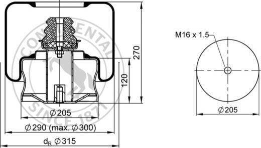 Contitech AIR Spring 946 N P02 - Miech zawieszenia pneumatycznego