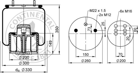 Contitech AIR Spring 940 MB P30 - Miech zawieszenia pneumatycznego