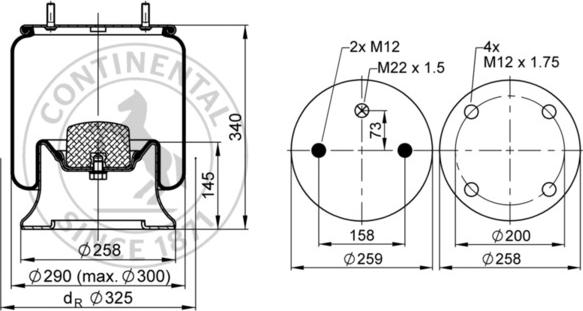 Contitech AIR Spring 4004 N P05 - Miech zawieszenia pneumatycznego
