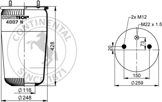 Contitech AIR Spring 4007 N P03 - Miech zawieszenia pneumatycznego