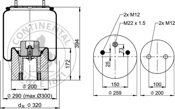 Contitech AIR Spring 4157 N P14 - Miech zawieszenia pneumatycznego
