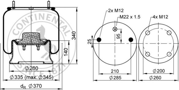 Contitech AIR Spring 4810 N P05 - Miech zawieszenia pneumatycznego