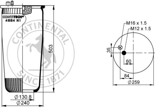 Contitech AIR Spring 4884 N1 P01 - Miech zawieszenia pneumatycznego