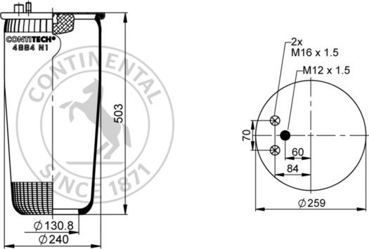 Contitech AIR Spring 4884 N1 P02 - Miech zawieszenia pneumatycznego