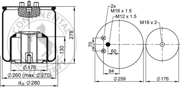 Contitech AIR Spring 4882 N1 P05 - Miech zawieszenia pneumatycznego