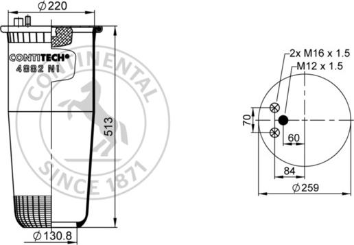 Contitech AIR Spring 4882 N1 P01 - Miech zawieszenia pneumatycznego