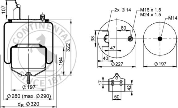 Contitech AIR Spring 6605 N P01 - Miech zawieszenia pneumatycznego