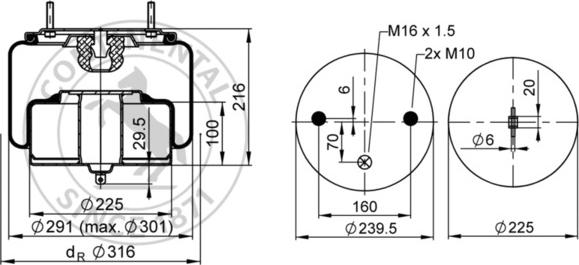 Contitech AIR Spring 6613 N P01 - Miech zawieszenia pneumatycznego