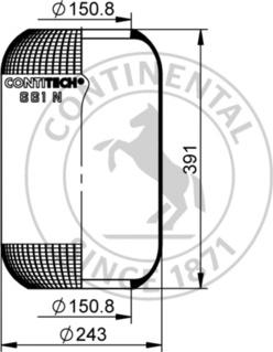 Contitech AIR Spring 661 N - Miech zawieszenia pneumatycznego