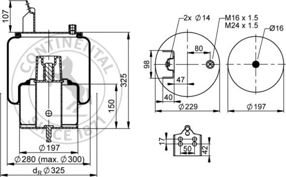 Contitech AIR Spring 6630 N P01 - Miech zawieszenia pneumatycznego