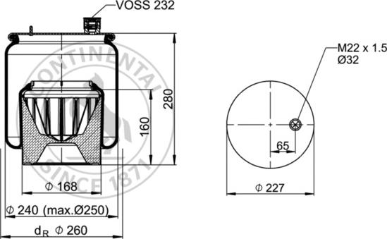 Contitech AIR Spring 6121 N P44 - Miech zawieszenia pneumatycznego