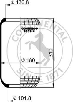 Contitech AIR Spring 1009 N - Miech zawieszenia pneumatycznego