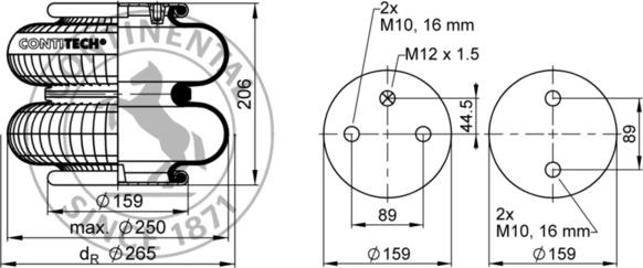 Contitech AIR Spring FD 200-19 P04 - Miech zawieszenia pneumatycznego