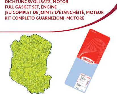 Corteco 83404034 - Kompletny zestaw uszczelek silnika całość