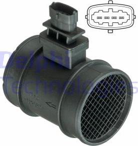 Delphi AF10400-12B1 - PRZEPŁYWOMIERZ POWIETRZA FIAT BRAVO 1.3MJT 07-