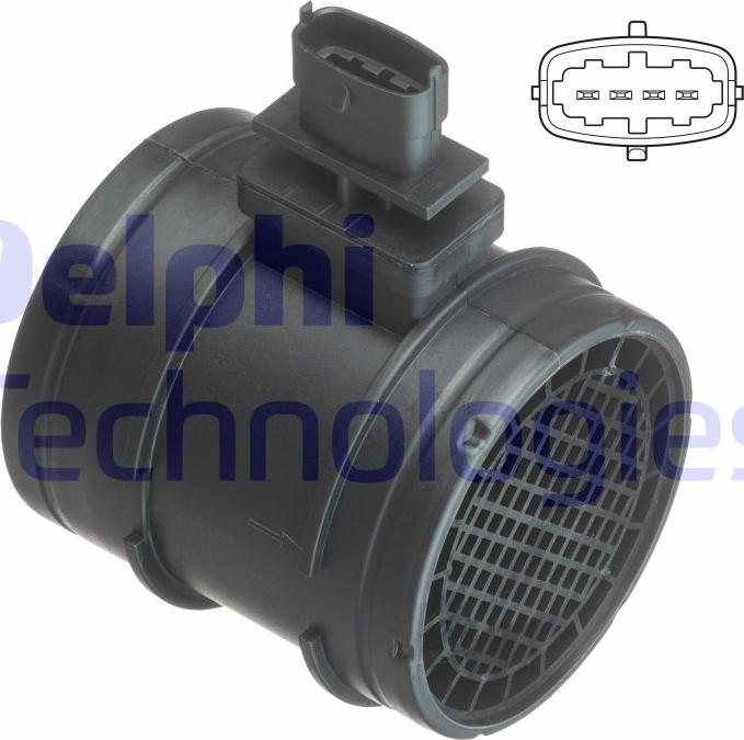 Delphi AF10402-12B1 - PRZEPŁYWOMIERZ POWIETRZA ALFA 159 2.4JTDM 05-