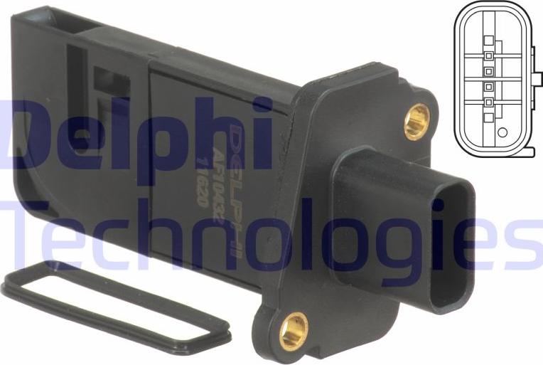 Delphi AF10432-12B1 - PRZEPŁYWOMIERZ POWIETRZA WKŁAD CITROEN JUMPER 2.2HDI 11-