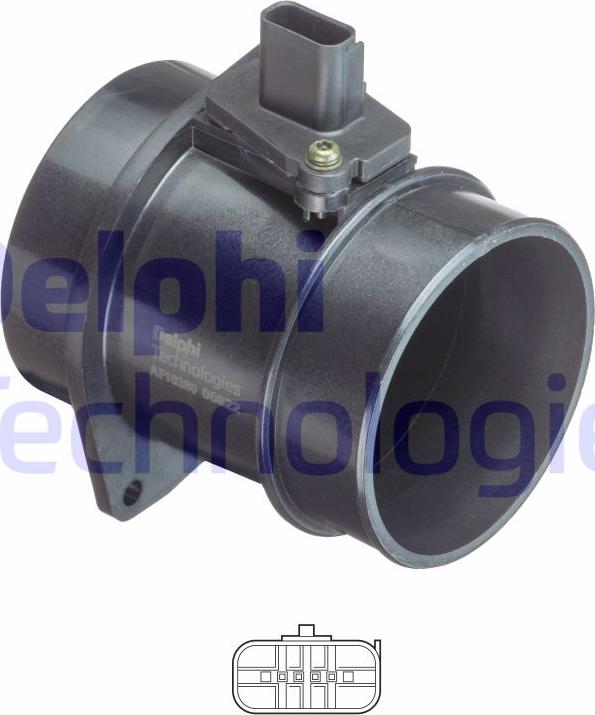 Delphi AF10380-12B1 - PRZEPŁYWOMIERZ POWIETRZA FORD FOCUS C-MAX 1.8TDCI 01-