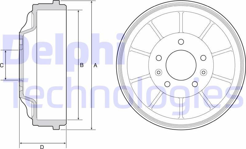Delphi BF562 — Bęben hamulcowy