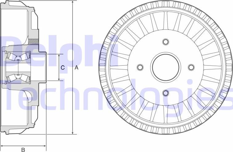 Delphi BFR768 — Bęben hamulcowy
