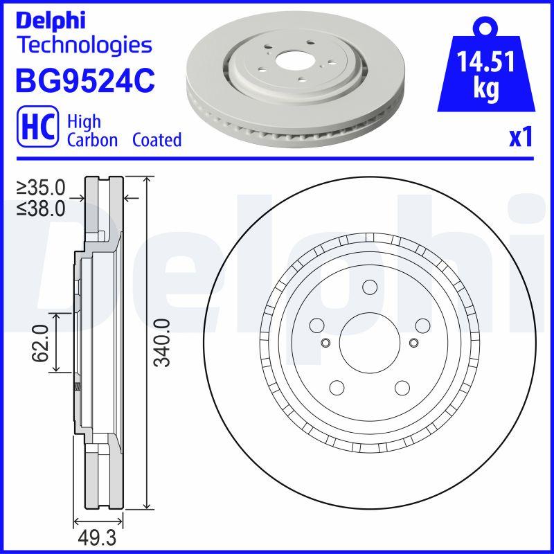 Delphi BG9524C — Tarcza hamulcowa