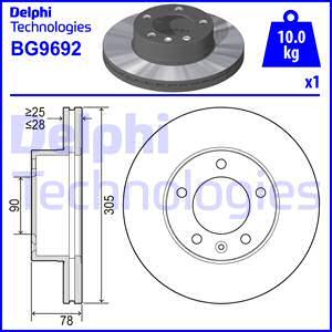 Delphi BG9692 - Tarcza hamulcowa