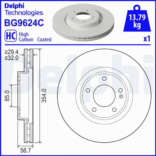 Delphi BG9624C — Tarcza hamulcowa