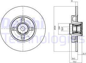 Delphi BG9053RS - Tarcza hamulcowa