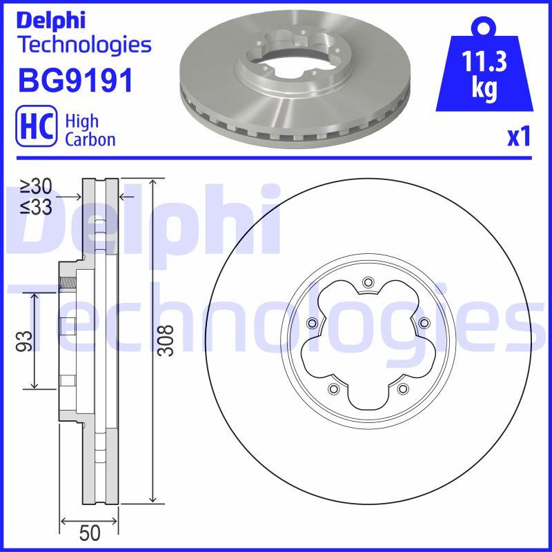 Delphi BG9191 - Tarcza hamulcowa