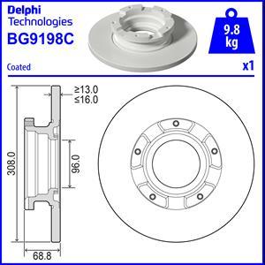 Delphi BG9198C — Tarcza hamulcowa