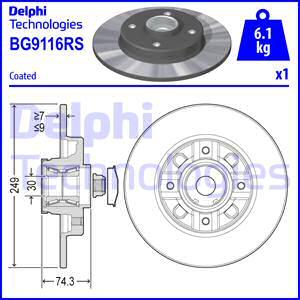 Delphi BG9116RS - Tarcza hamulcowa
