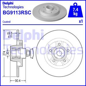 Delphi BG9113RSC - Tarcza hamulcowa