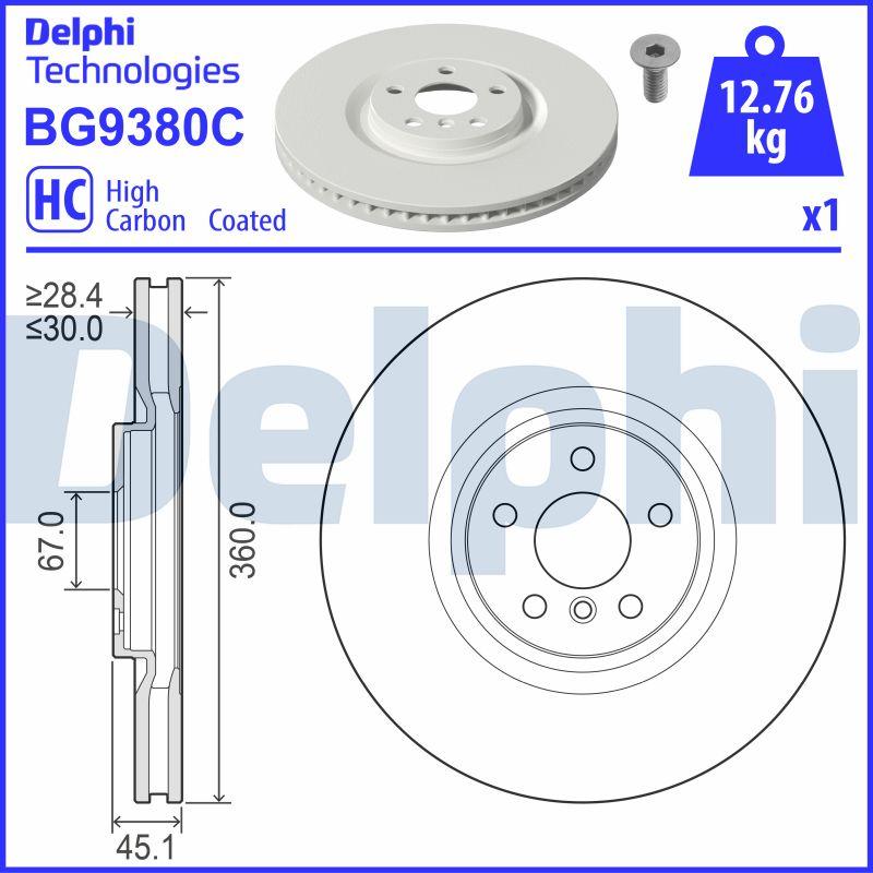 Delphi BG9380C — Tarcza hamulcowa