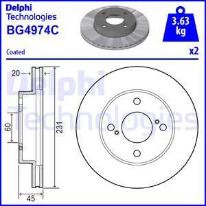 Delphi BG4974C — Tarcza hamulcowa