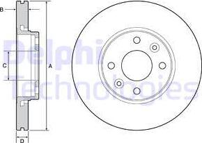 Delphi BG4459C — Tarcza hamulcowa