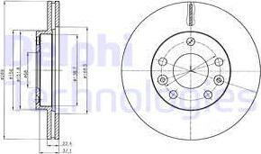 Delphi BG4455C - Tarcza hamulcowa