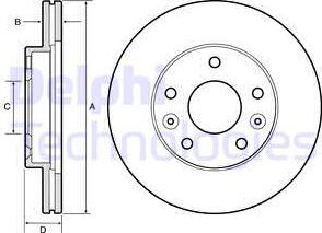 Delphi BG4455 - Tarcza hamulcowa