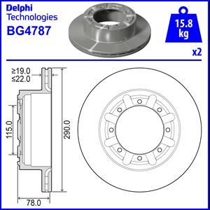 Delphi BG4787 — Tarcza hamulcowa