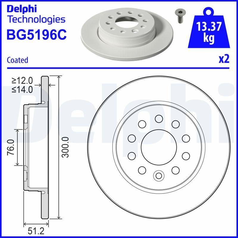 Delphi BG5196C — Tarcza hamulcowa