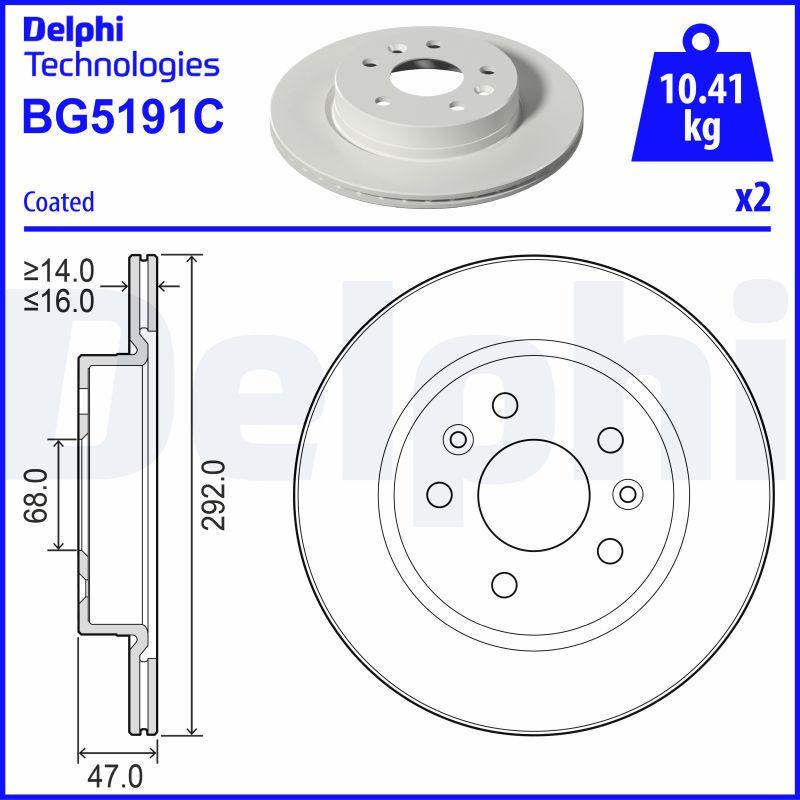 Delphi BG5191C — Tarcza hamulcowa