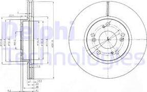 Delphi BG3980C - Tarcza hamulcowa