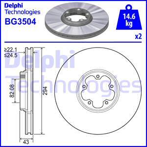 Delphi BG3504 — Tarcza hamulcowa