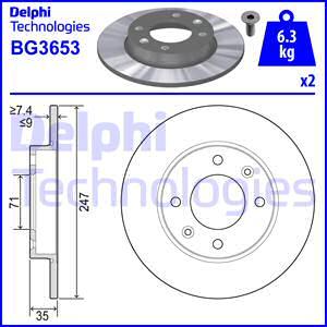 Delphi BG3653 - Tarcza hamulcowa