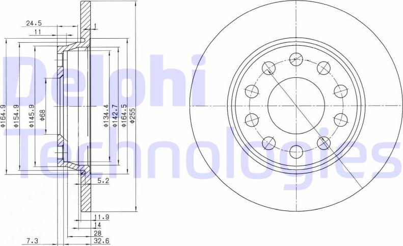 Delphi BG3674C — Tarcza hamulcowa