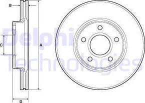 Delphi BG3868-C - Tarcza hamulcowa